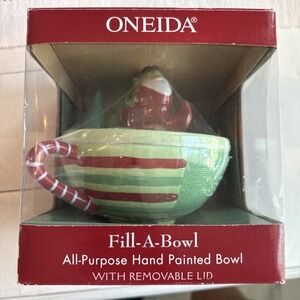 Sakura By Oneida Mod‎ Christmas Candy Bowl Brand New Old Stock